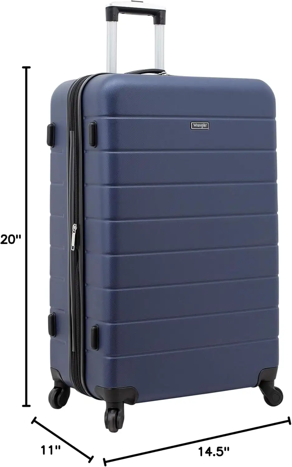 Wrangler Smart Luggage Set with Cup Holder and USB Port, Navy Blue, 20-Inch Carry-On - 71zIT4fmQL._AC_SL1500_